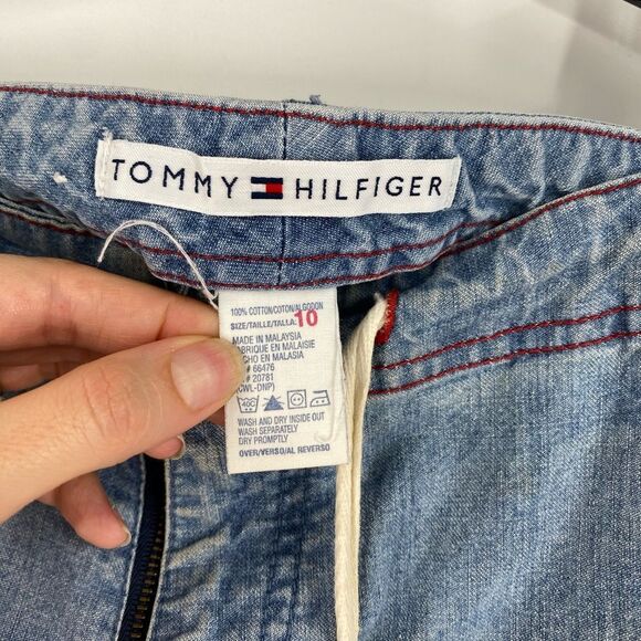 Tommy Hilfiger Women’s Blue Jean Shorts Distressed Style size 10 - Picture 3 of 4